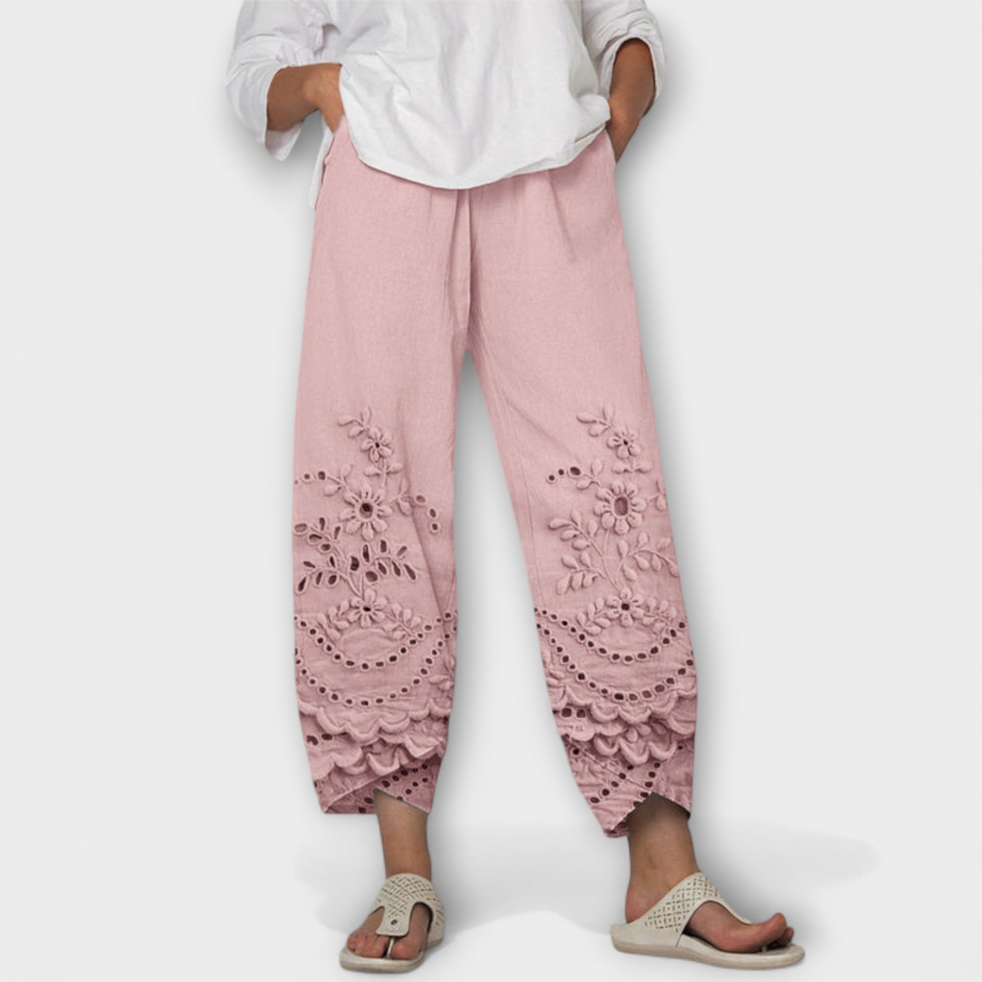 Chloe – Pantalon en Dentelle Imprimé Élégant