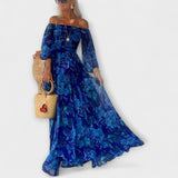 Juniper - Robe Maxikleid Florale à Épaules Dénudées