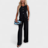 Wilhelmina - Ensemble élégant sans manches et pantalon