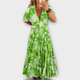 Catrisa - Robe à Imprimé Floral avec Décolleté en V