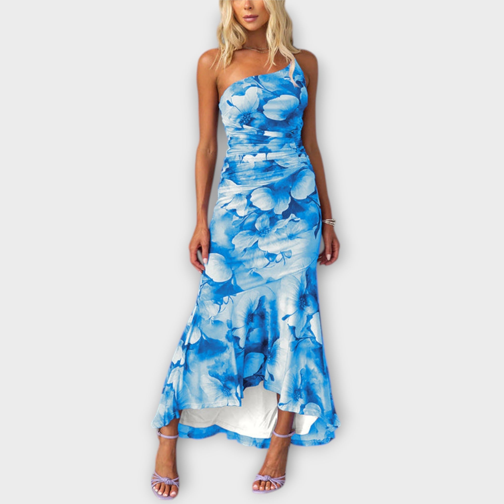 Pia - Robe maxi avec drapé sur un côté