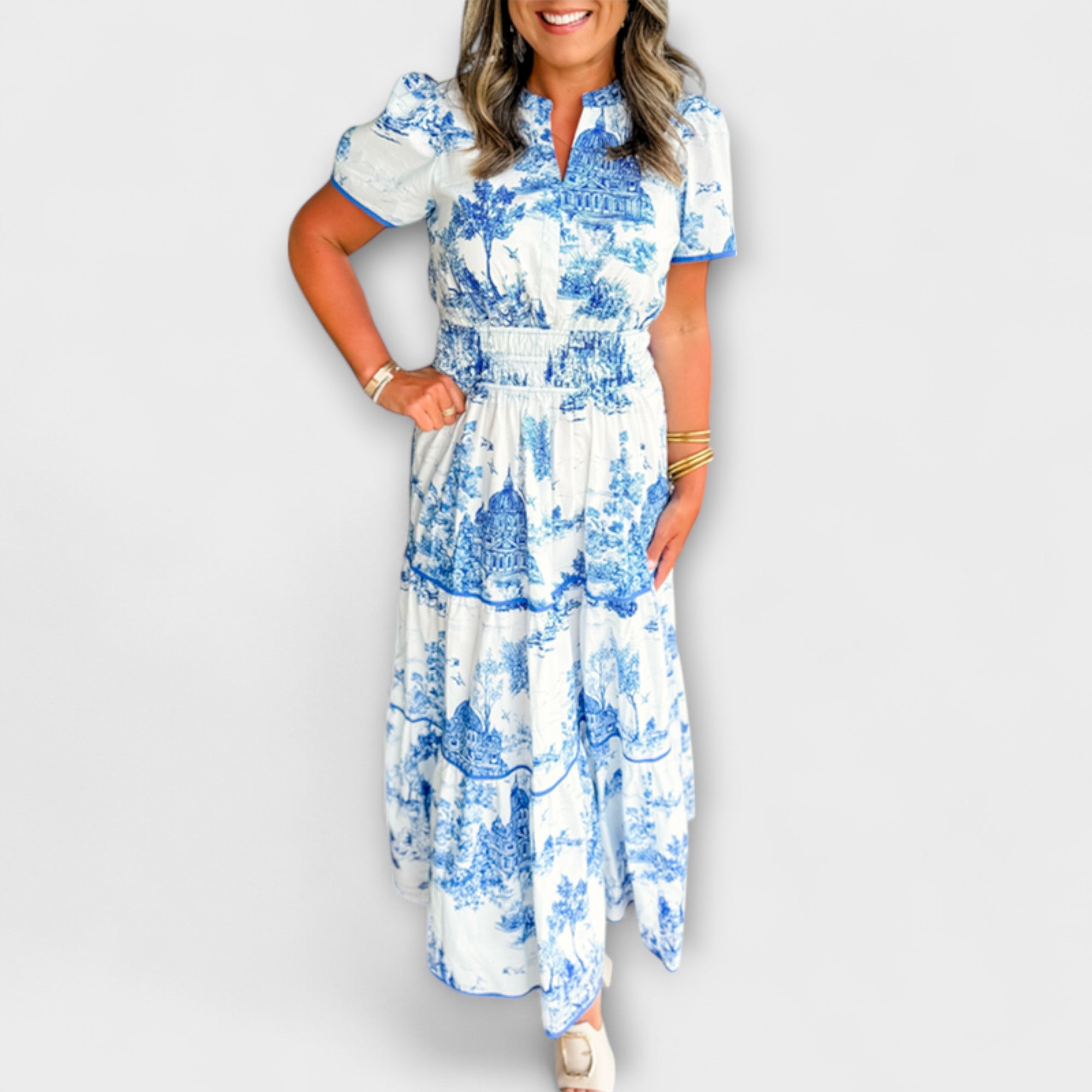 Eliza - Robe Maxi en Toile Intemporelle