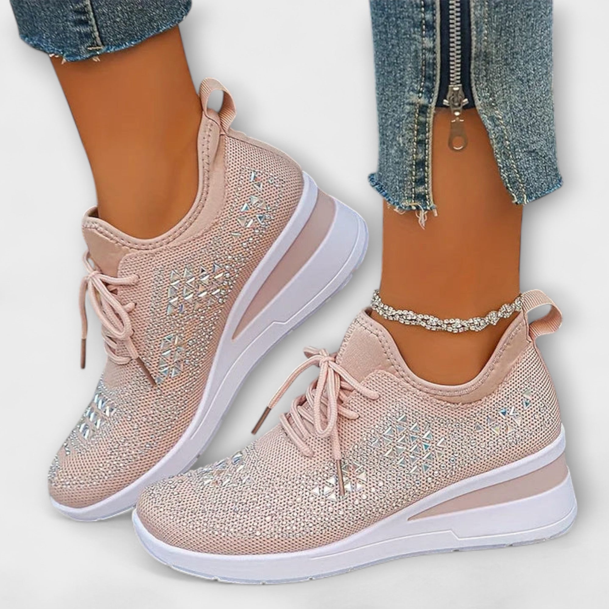 Giselle – Baskets Orthopédiques Éblouissantes avec Strass
