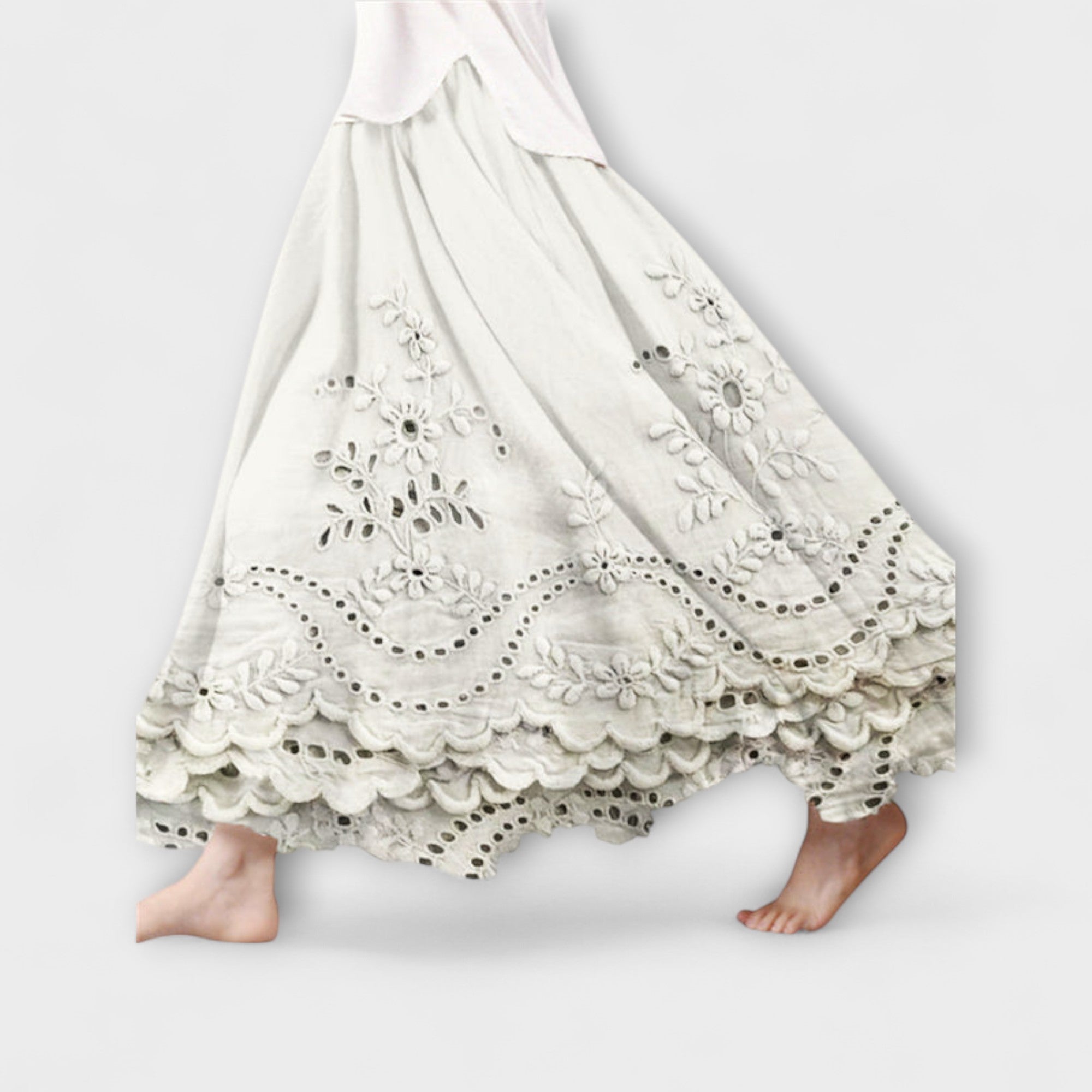 Luna – Jupe Maxirock Boho Avec Broderie