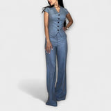 Ivy - Ensemble top à décolleté en V et pantalon élégant