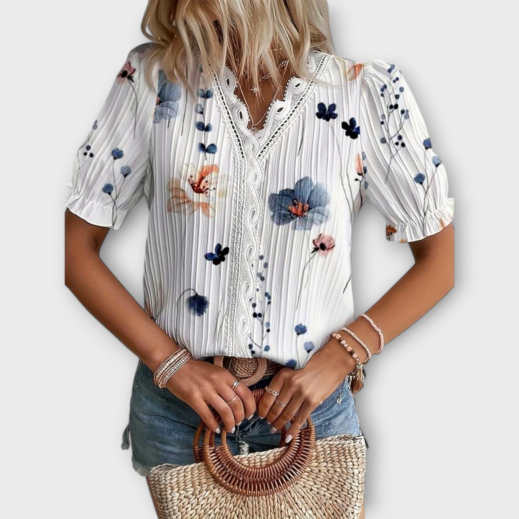 Emily - Blouse à col en V tendance