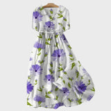 Robe maxi fleuri en lavande