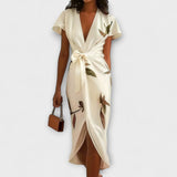 Robe en Satin à Enveloppe