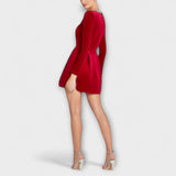 Wren - Robe mini en velours avec ornement en pierres précieuses