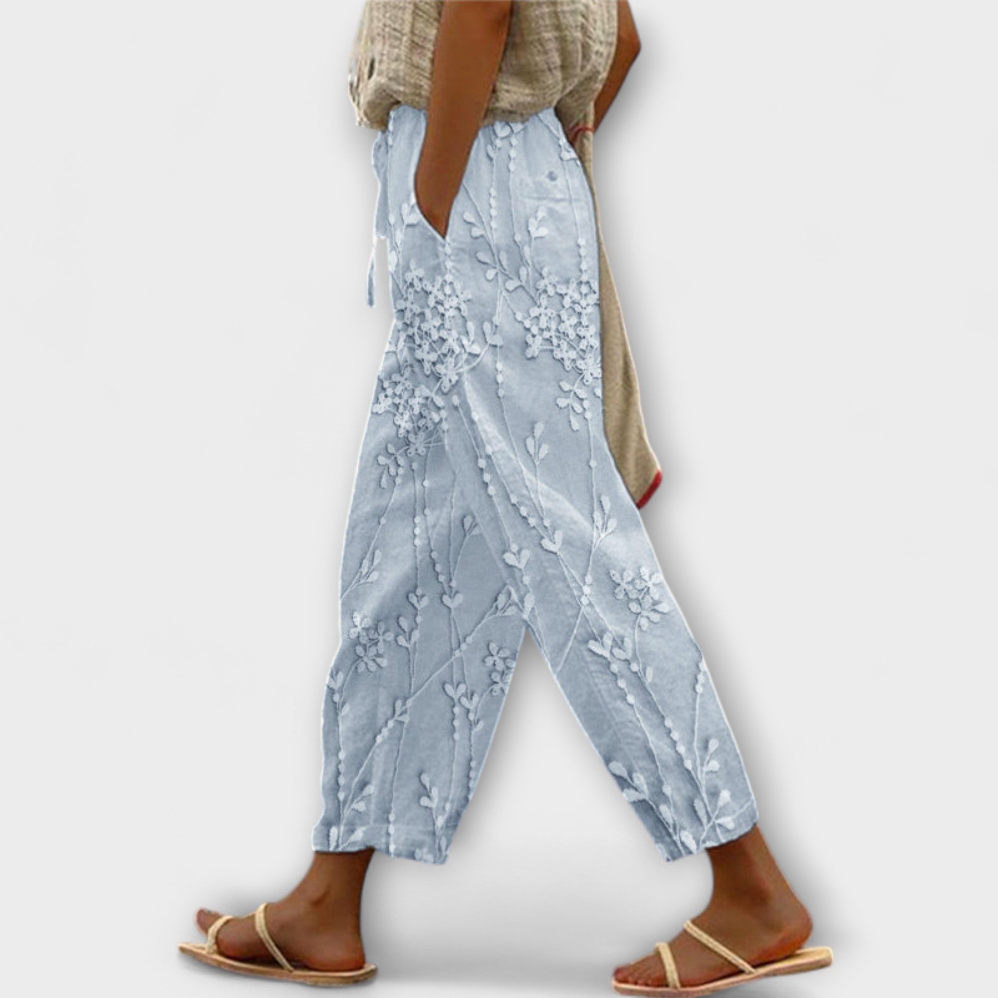 Zoey - Pantalon imprimé avec motif de feuillage de vigne