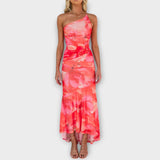 Pia - Robe maxi avec drapé sur un côté
