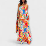 Harlow - Robe Maxi Fleurie Off-Shoulder