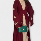 Jasmin - Duo de Cardigan et Robe Chic avec Détails en Noeud