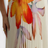 Michelle - Robe Maxi Sweetheart en Fleur Orange