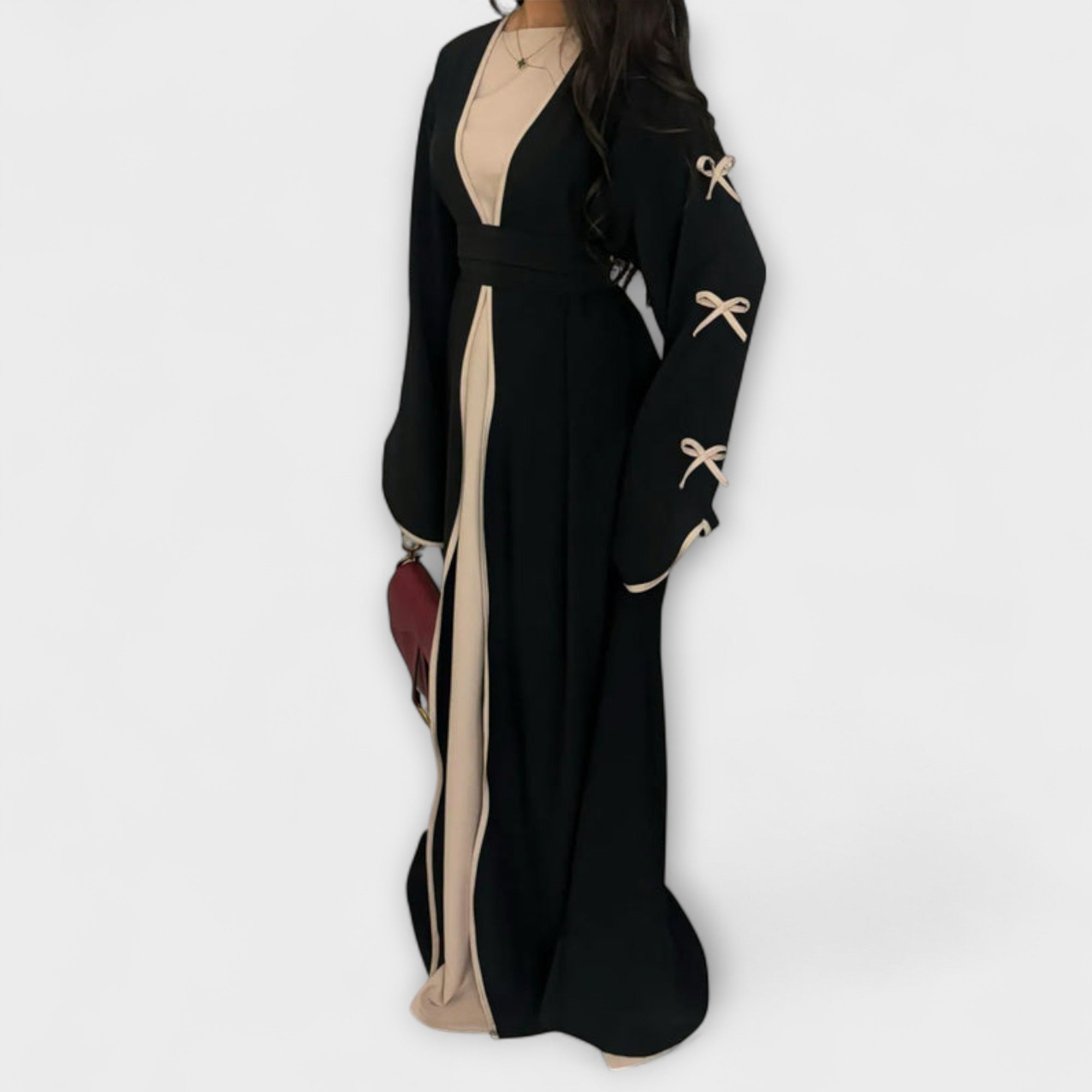 Jasmin - Duo de Cardigan et Robe Chic avec Détails en Noeud