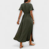 Heather - Robe Boho élégante avec décolleté en V et manches longues