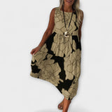 Robe midi à fleurs avec jupe à volants