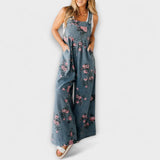 Bethany - Salopette en denim à motifs floraux