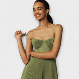Marilyn - Robe Midi en Tulle avec Jupe Plissée et Design Bustier