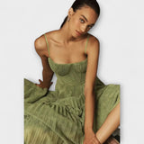 Marilyn - Robe Midi en Tulle avec Jupe Plissée et Design Bustier