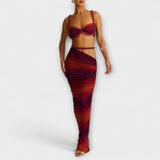 Jane - Duo de Crop Top à Tresses en Dégradé Chic et Jupe Overskirt