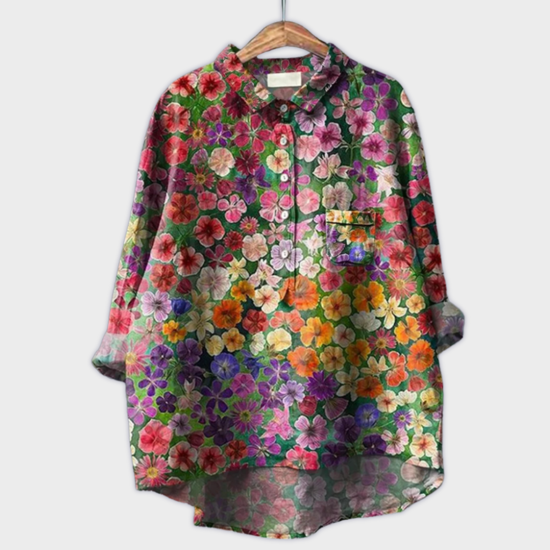 Magdalena - Blouse pour femmes faite à la main avec un design floral