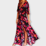Sabine - Robe maxi portefeuille élégante avec un design fluide