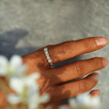 Bague réglable avec marguerite peinte à la main