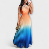 Haven - Robe maxi à plis dégradés sans dos chic