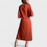 Holly - Robe décontractée avec décolleté en V et nœud