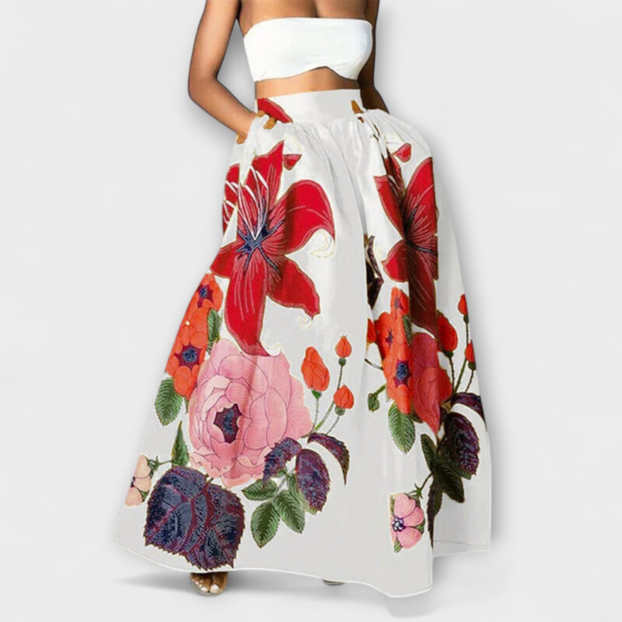 Ysolda - Jupe longue taille haute à imprimé floral