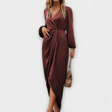 Nora - Robe fluide en chocolat
