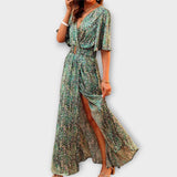Sabine - Robe maxi portefeuille élégante avec un design fluide
