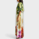Melody - Robe Maxi Fleurie Asymétrique