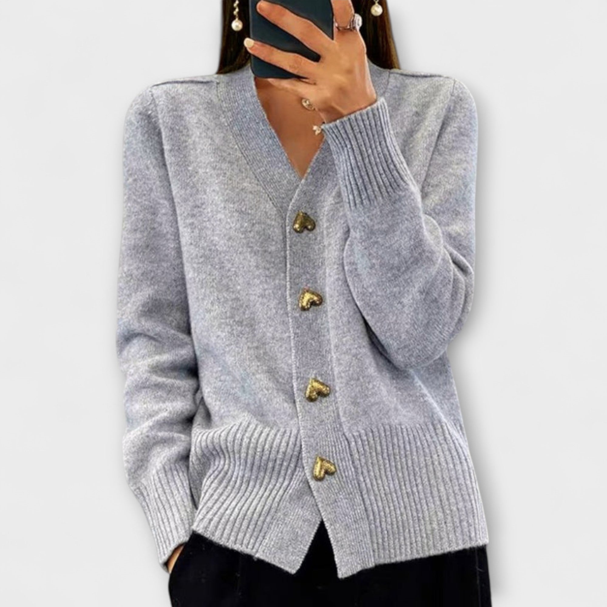 Marij – Pull pour femmes avec décolleté en V au look vintage