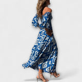 Bella - Robe Off-Shoulder avec Fleurs Maritimes