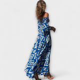 Bella - Robe Off-Shoulder avec Fleurs Maritimes