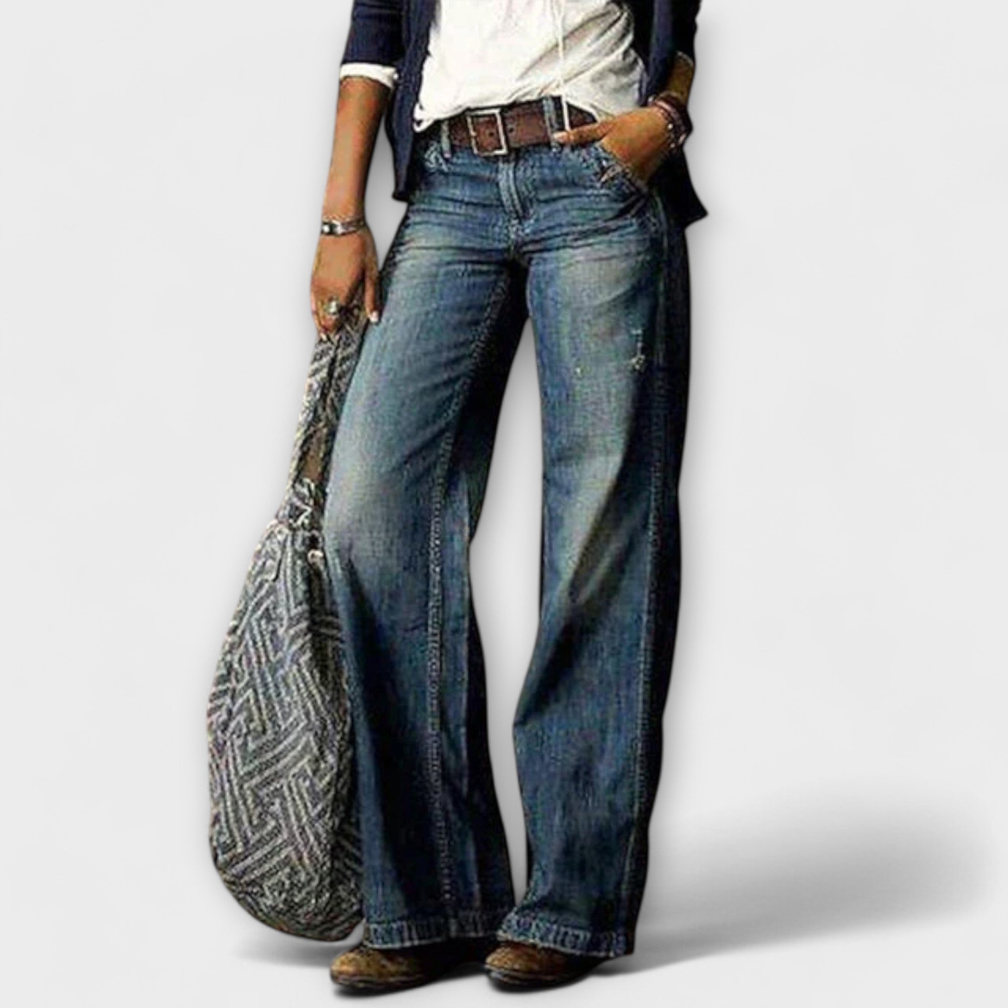 Cess - Pantalon en denim à jambe large