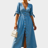 Robe en denim avec boutons