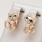 Boucles d'oreilles élégantes en forme de chat