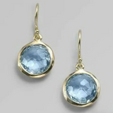 Boucles d'oreilles rétro bleues avec insert