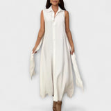 Mira - Robe midi à une rangée avec détail de lien