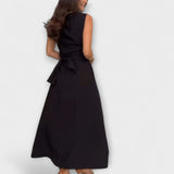 Mira - Robe midi à une rangée avec détail de lien