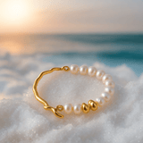 Couronne de bracelet en or élégant avec perles