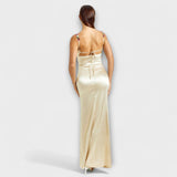 Eira - Robe en satin ornée avec lacets au dos