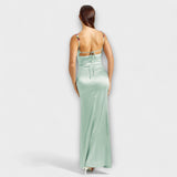 Eira - Robe en satin ornée avec lacets au dos