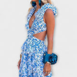 Elin - Robe maxi avec volants et détails découpés