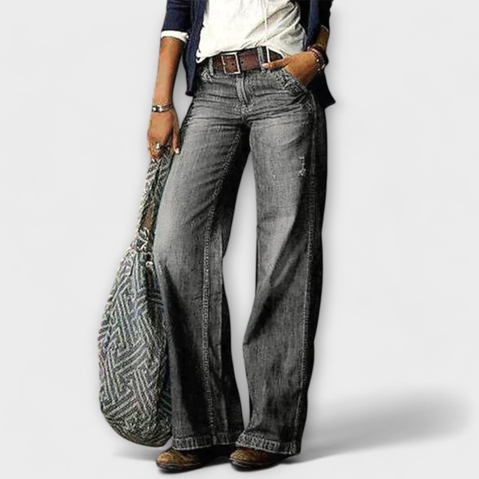 Cess - Pantalon en denim à jambe large