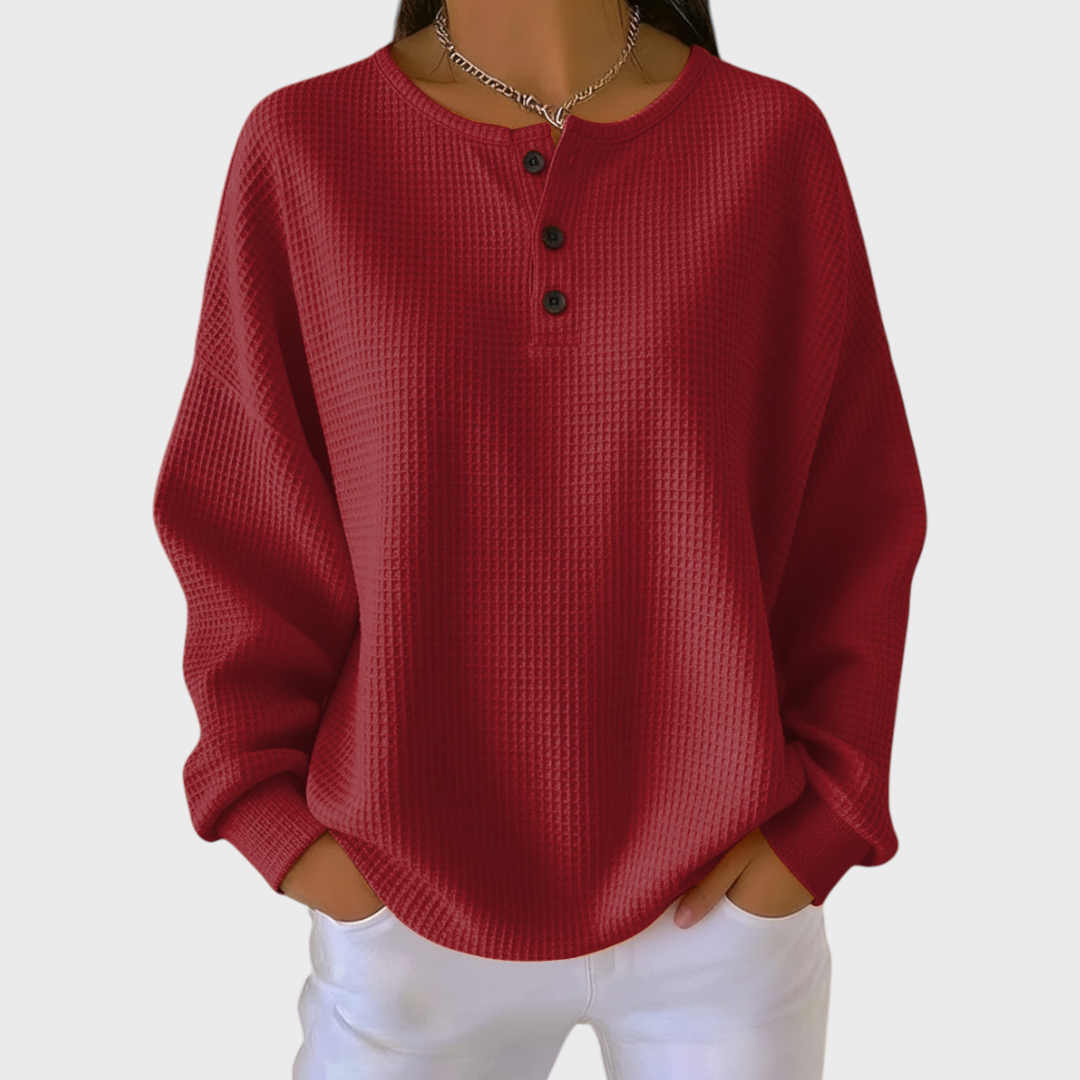 Hélène - Pull en doux tricot gaufré