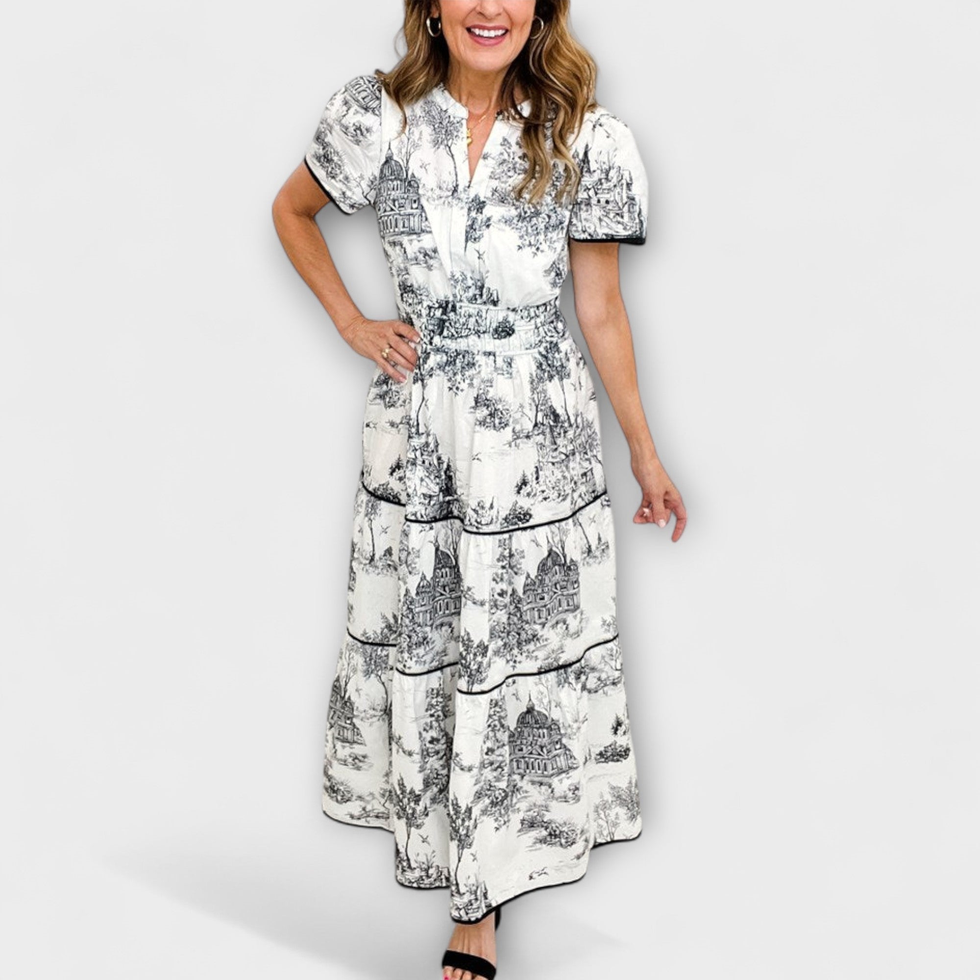 Eliza - Robe Maxi en Toile Intemporelle